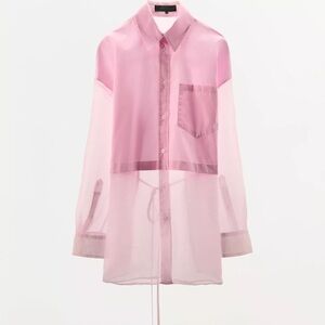 Zara Combination Organza Shirt - NWT!!